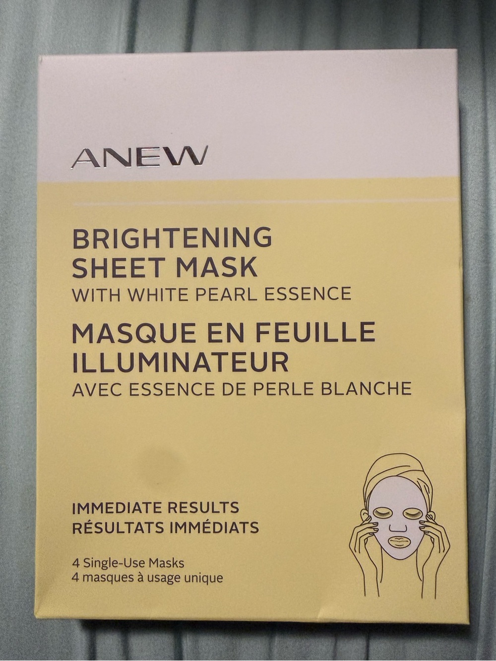NEW Avon Anew Sheet Mask Brightening Skin Care 4 Masks Self Care Spa Facial